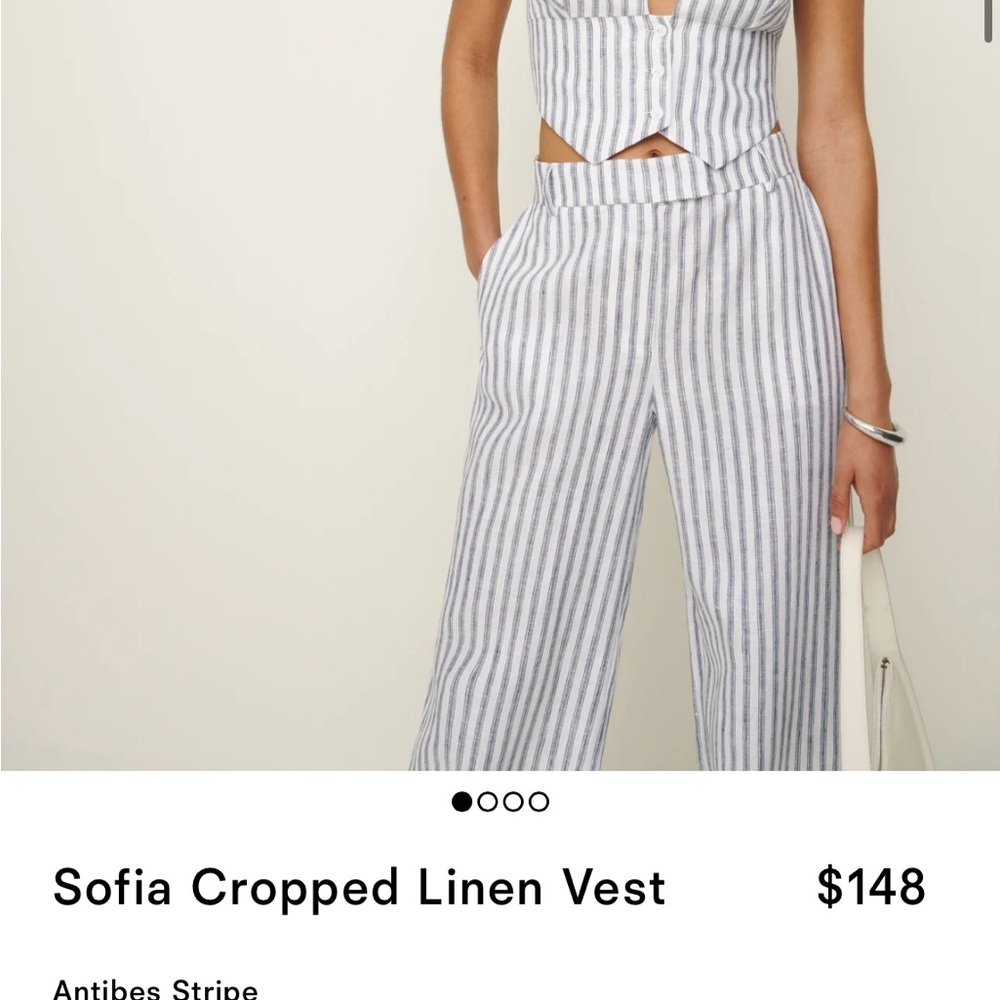 Reformation Blue and White Striped Sofia Vest - Picture 5 of 6